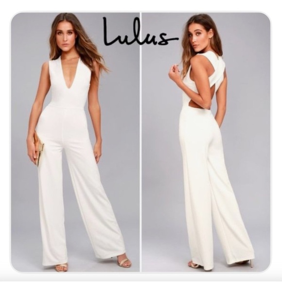 Lulu's White Sleeveless Jumpsuit - Picture 1 of 8